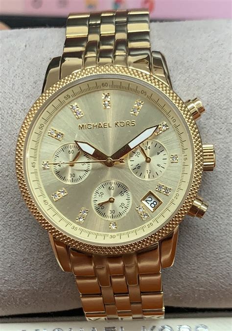 michael kors ladies gold tone bracelet chronograph watch mk5676|Michael Kors Watches For Women .